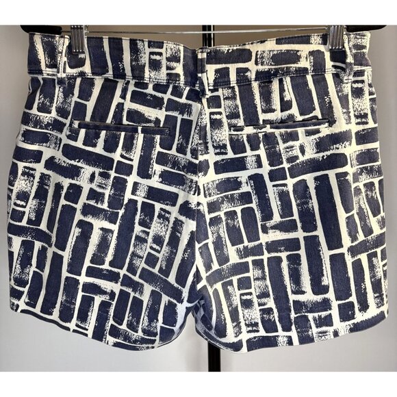 The Limited Womens Navy White Geometric Tailored Abstract Shorts Welt Pockets - Picture 5 of 11